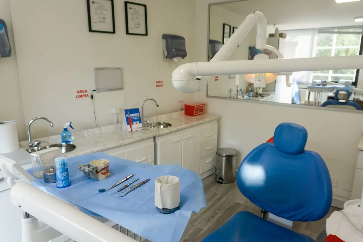 Clean, well-organised dental treatment room